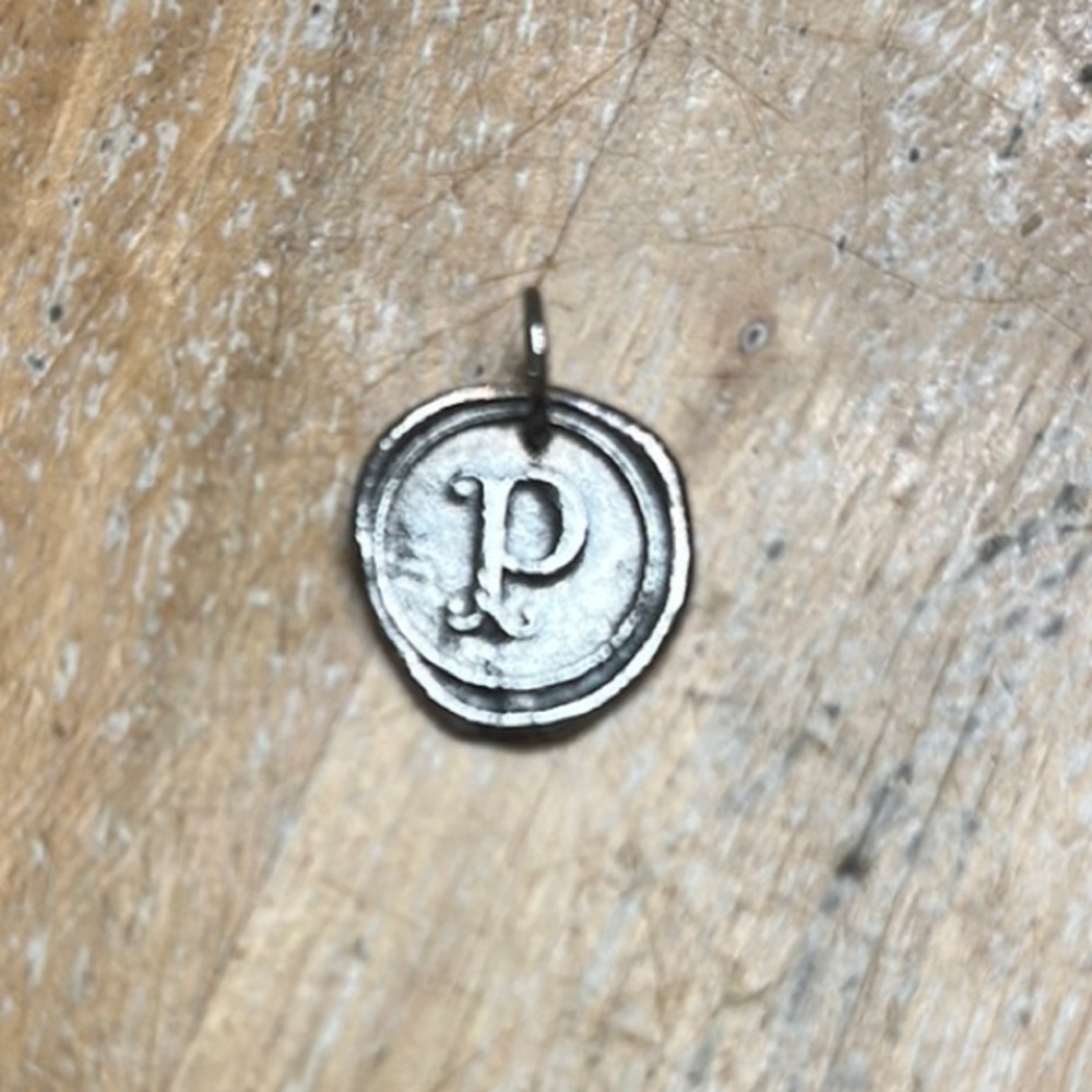 Waxing Poetic Sterling Silver Initial 'P' Pendant.